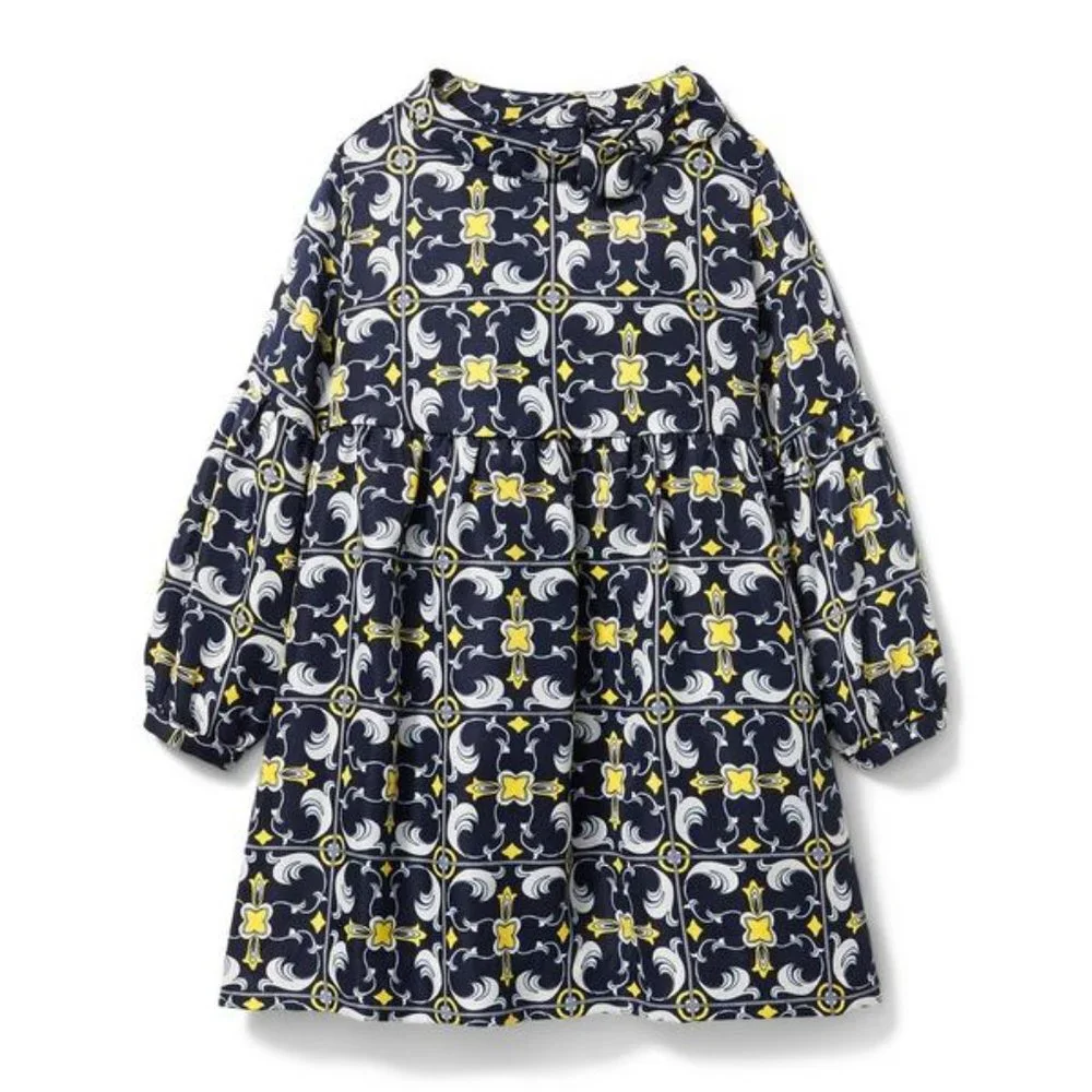 Janie and Jack Medallion Scarf Print Dress